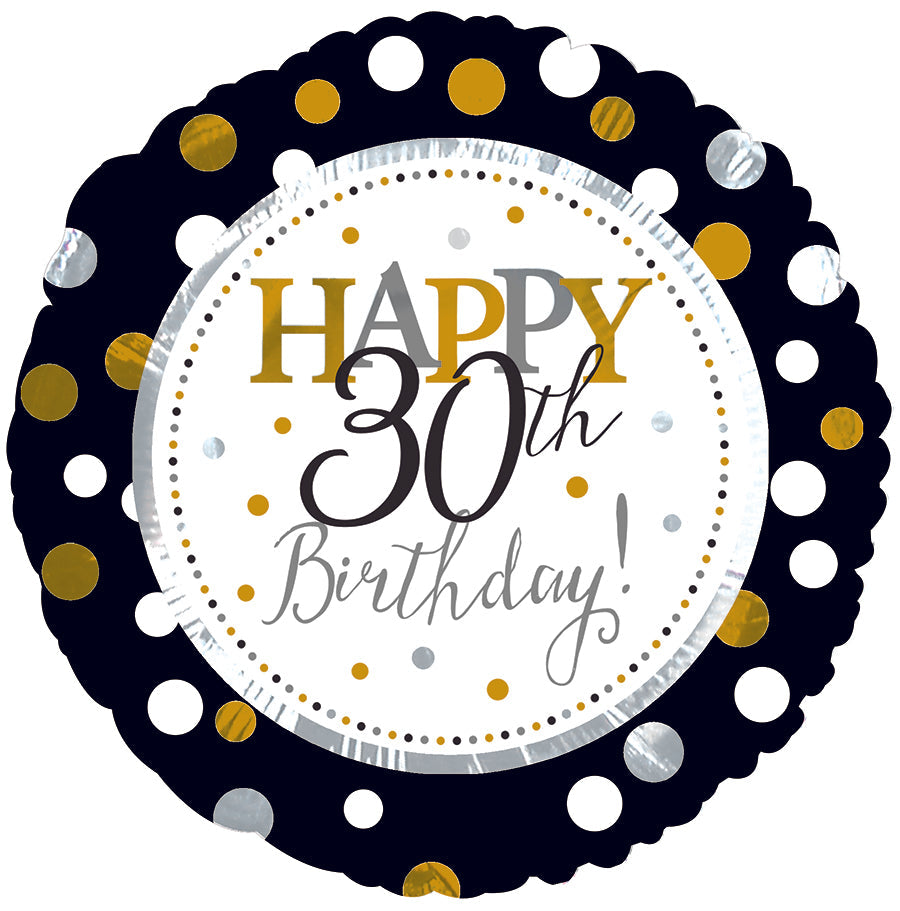 18" Happy 30th Birthday Foil Balloon