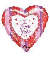 32" I Love You Heart and Stripes Balloon