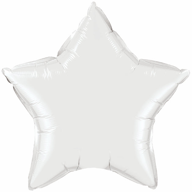 36" Star Foil Mylar Balloon White
