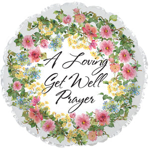 9" Airfill Only Foil Balloon Floral Prayer