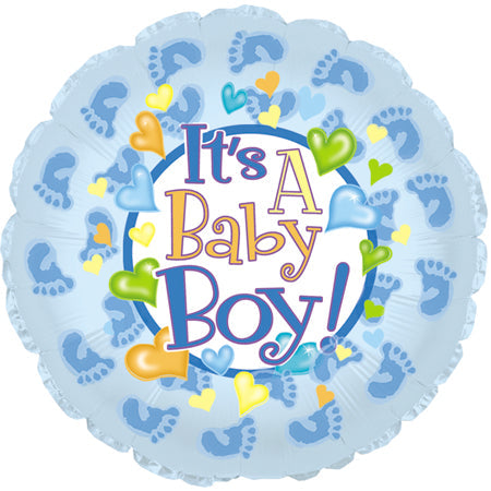 9" Airfill Only Baby Boy Footsies Balloon