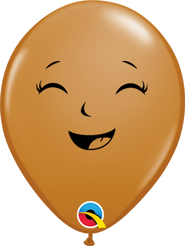 5" Mocha (100 Per Bag) Happy/Sad Latex Balloons