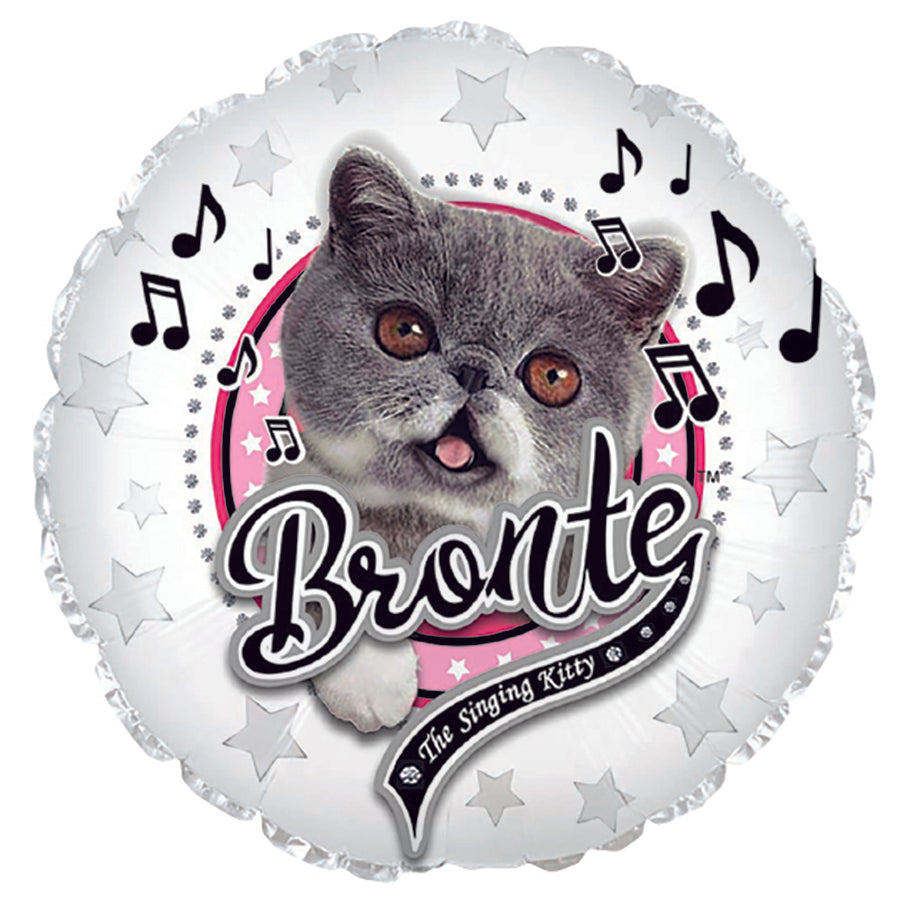 9" Airfill Only Bronte Singing Kitty Foil Balloon