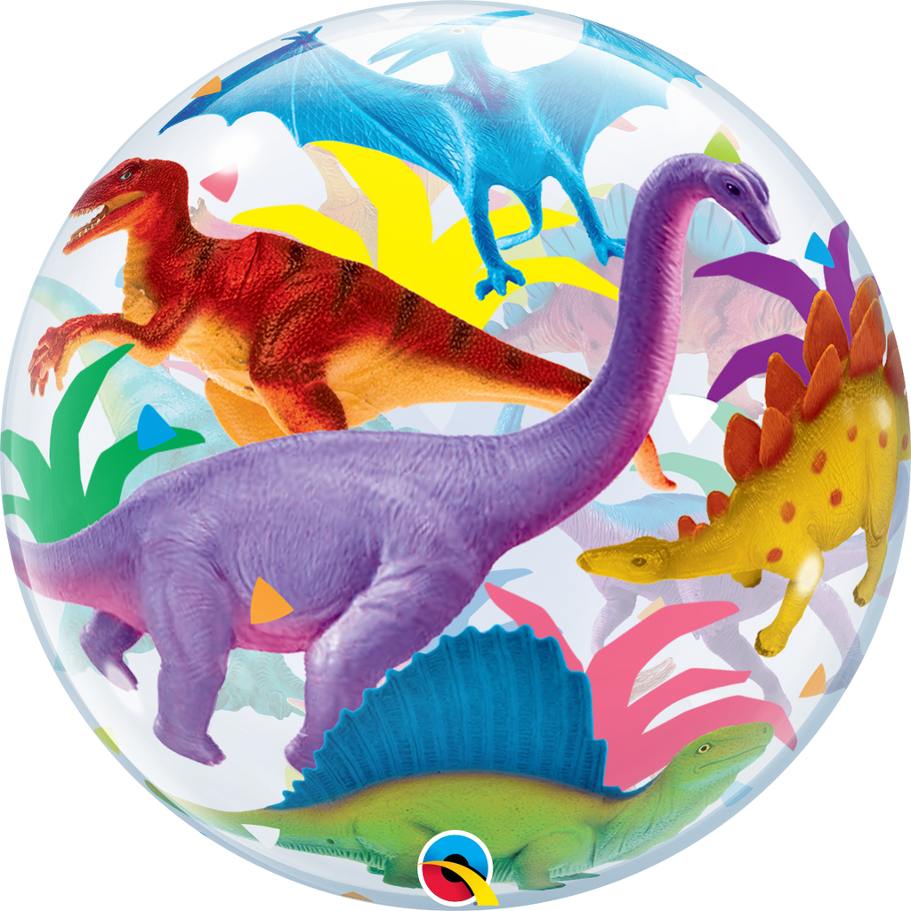 22" Colorful Dinosaurs Bubble Balloon