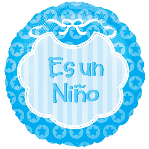 18" Es Un Niño Blue Bib Spanish Balloon
