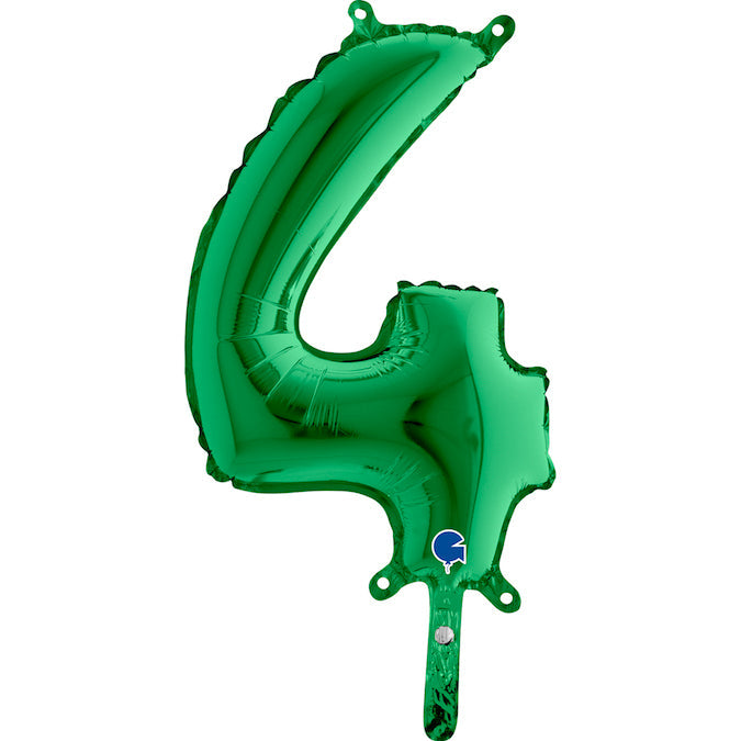 14" Airfill Only (Self Sealing) Number 4 Green Balloon