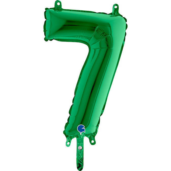 14" Airfill Only (Self Sealing) Number 7 Green Balloon