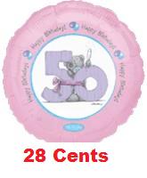 18" Happy Birthday 50th (Slight Damaged Print) Balloon