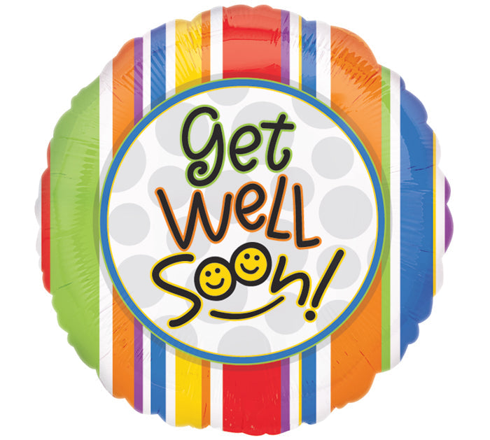 4" Airfill Only Get Well Soon Smiles Balloon