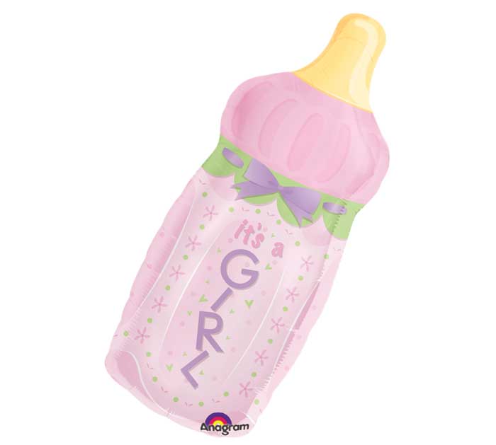 31" It's A Girl Baby Bottle Mylar Balloon