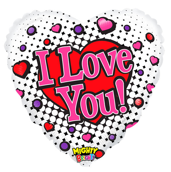 21" Mighty Bright Heart Balloon Packaged Mighty Sweet Love