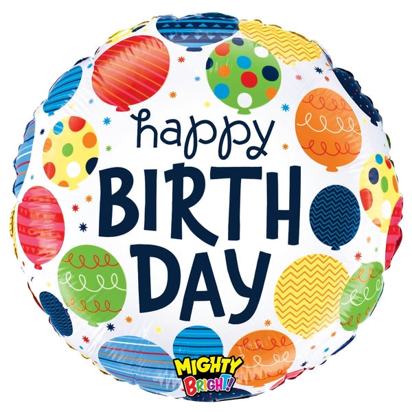 21" Mighty Bright Mighty Birthday Balloons Foil Balloon