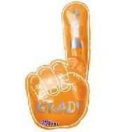 34" #1 Grad Hand Orange Balloon