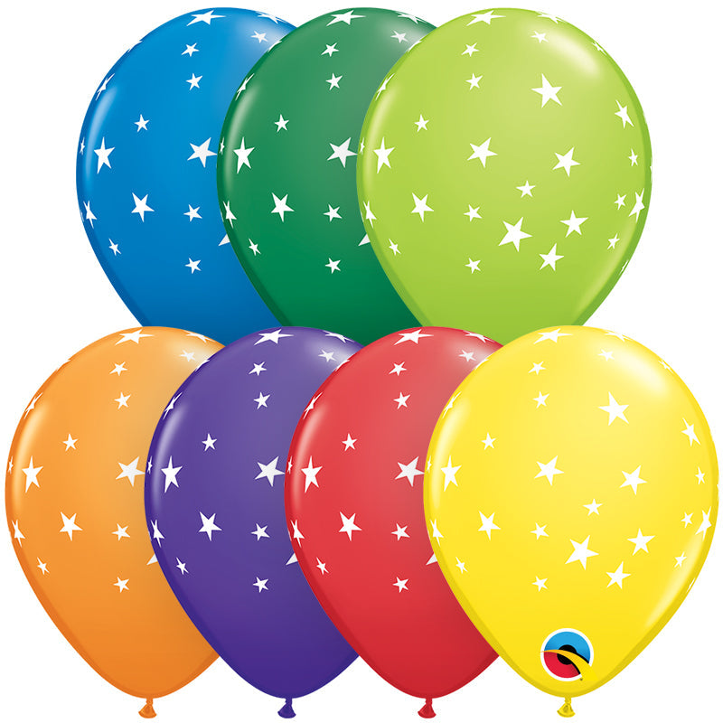 5" Latex Balloons Carnival Assorted (100 Per Bag) Contemporary Stars