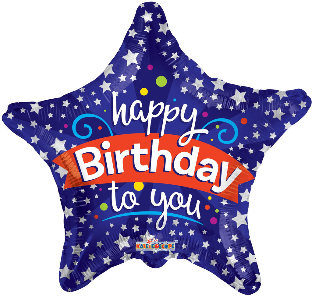 4" Airfill Only Happy Birthday To You Star Balloon