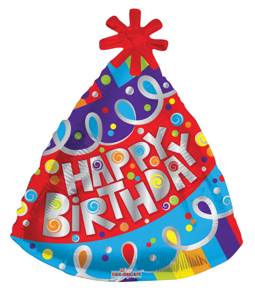 18" Happy Birthday Party Hat Shape Balloon