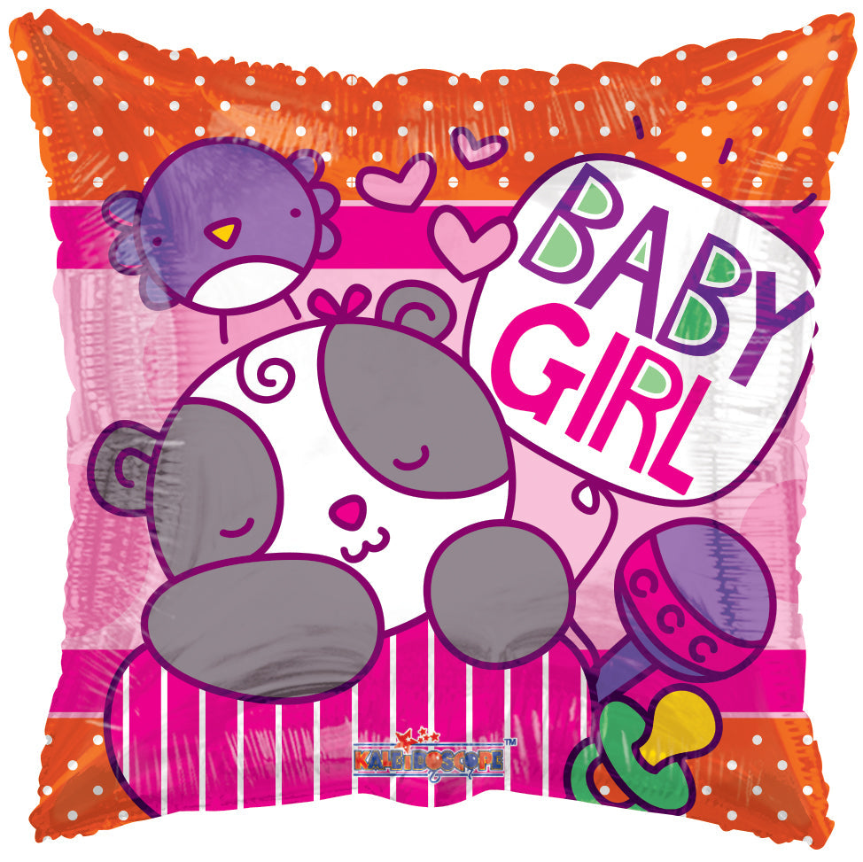 18" Baby Girl Sleepy Bear Balloon