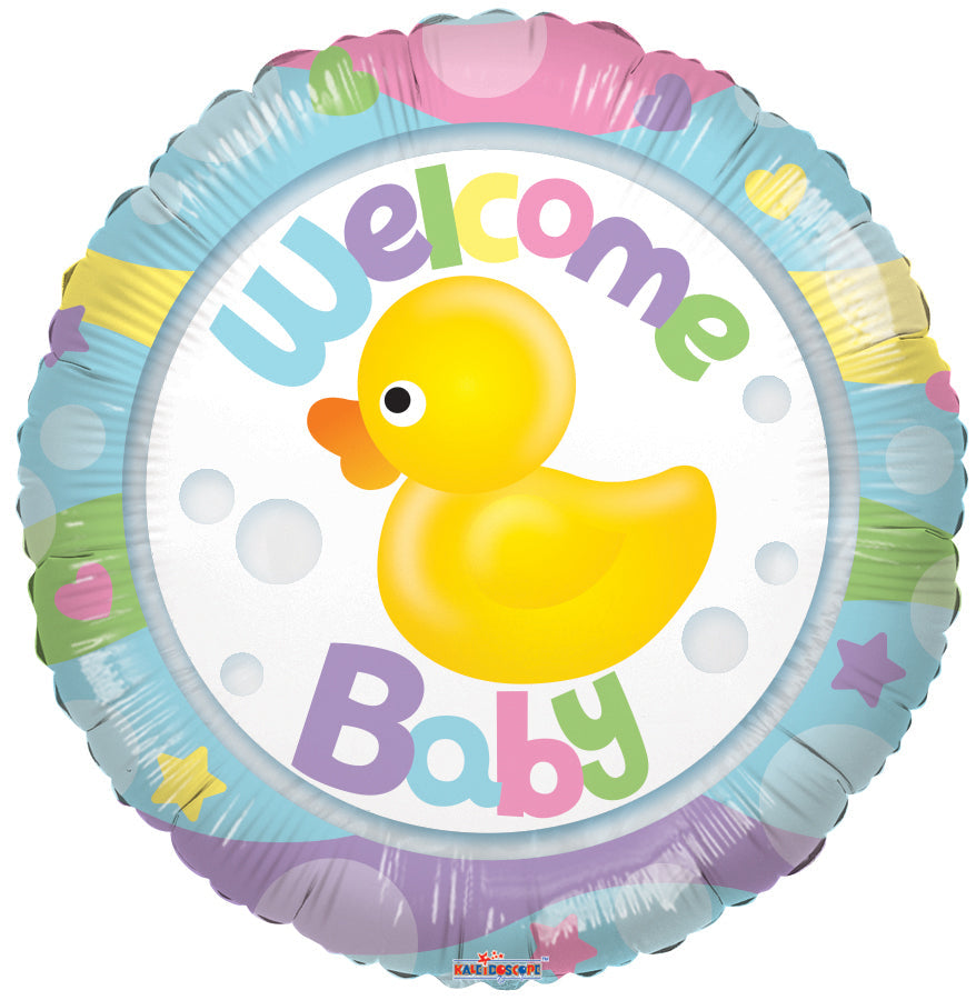 18" Welcome Baby Rubber Duck Clearview Balloon