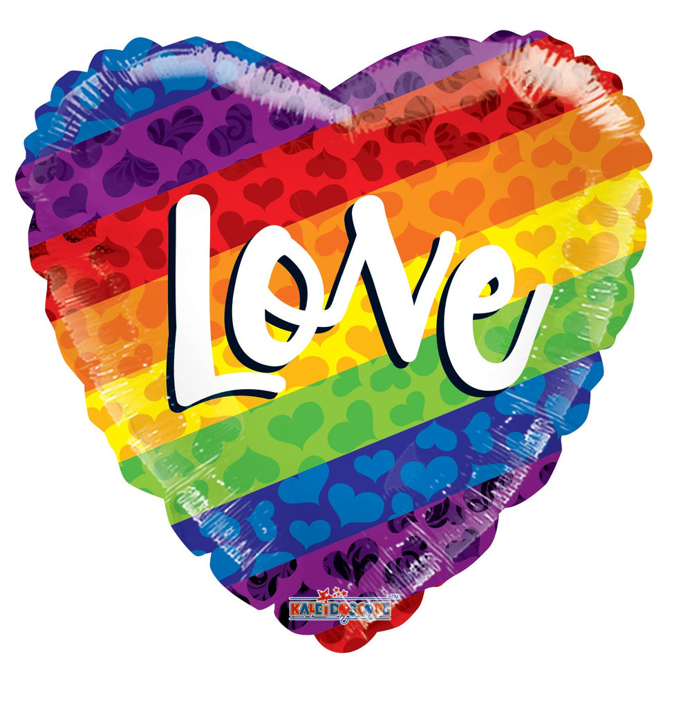 18" Rainbow Love Non Foil Balloon