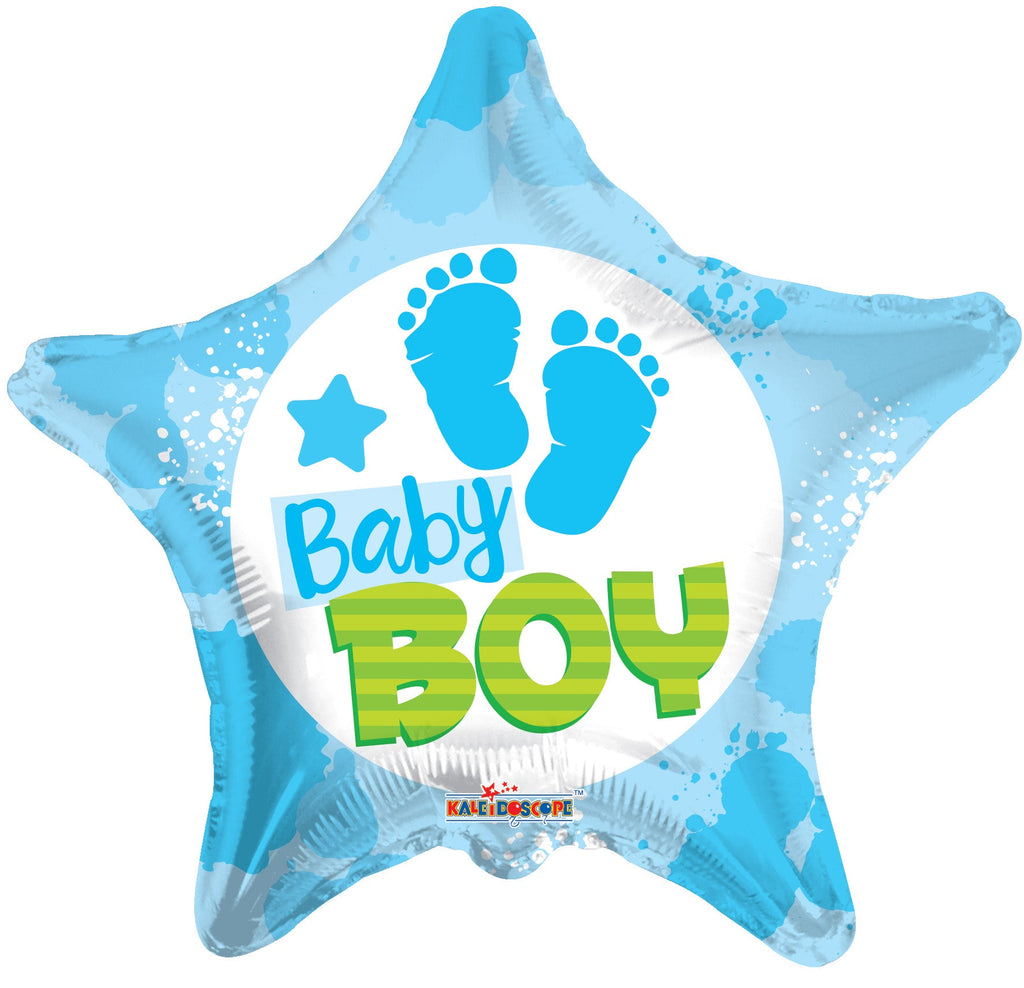 18" Baby Boy Footprints Balloon
