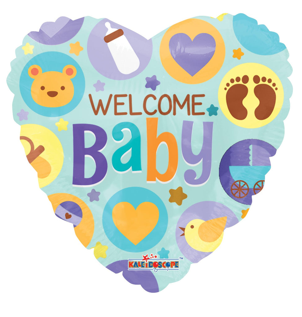 18" Welcome Baby Heart Balloon