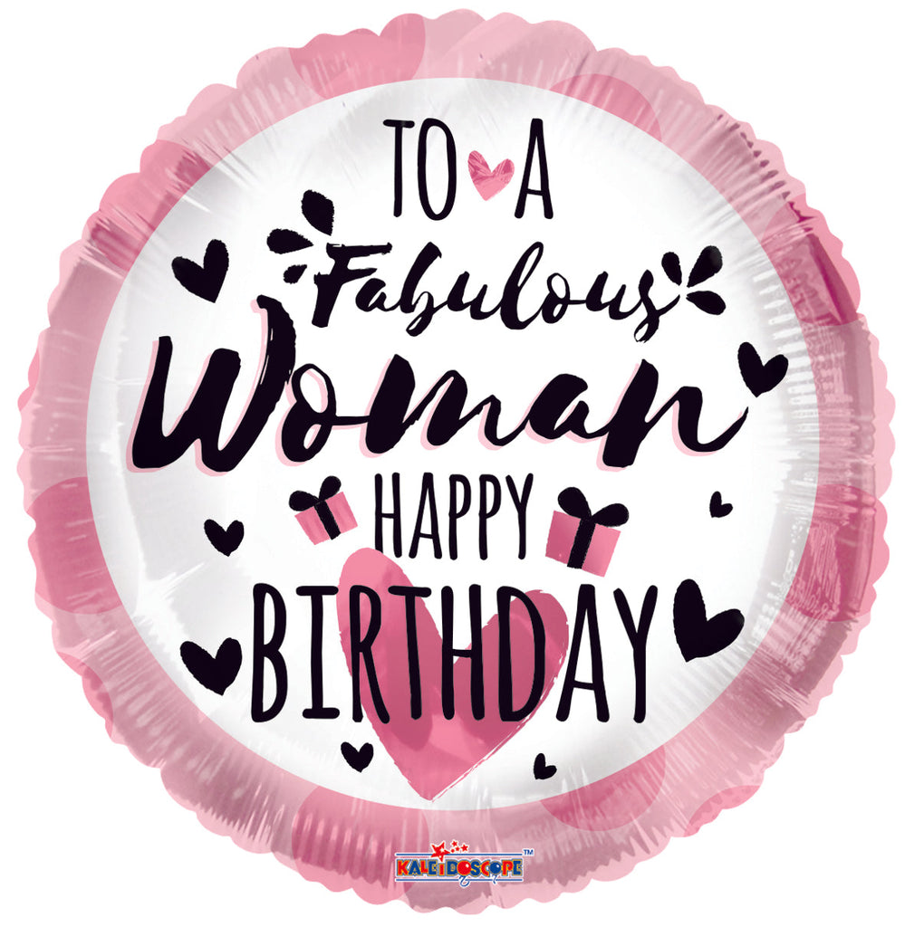 18" Round Birthday Woman Balloon