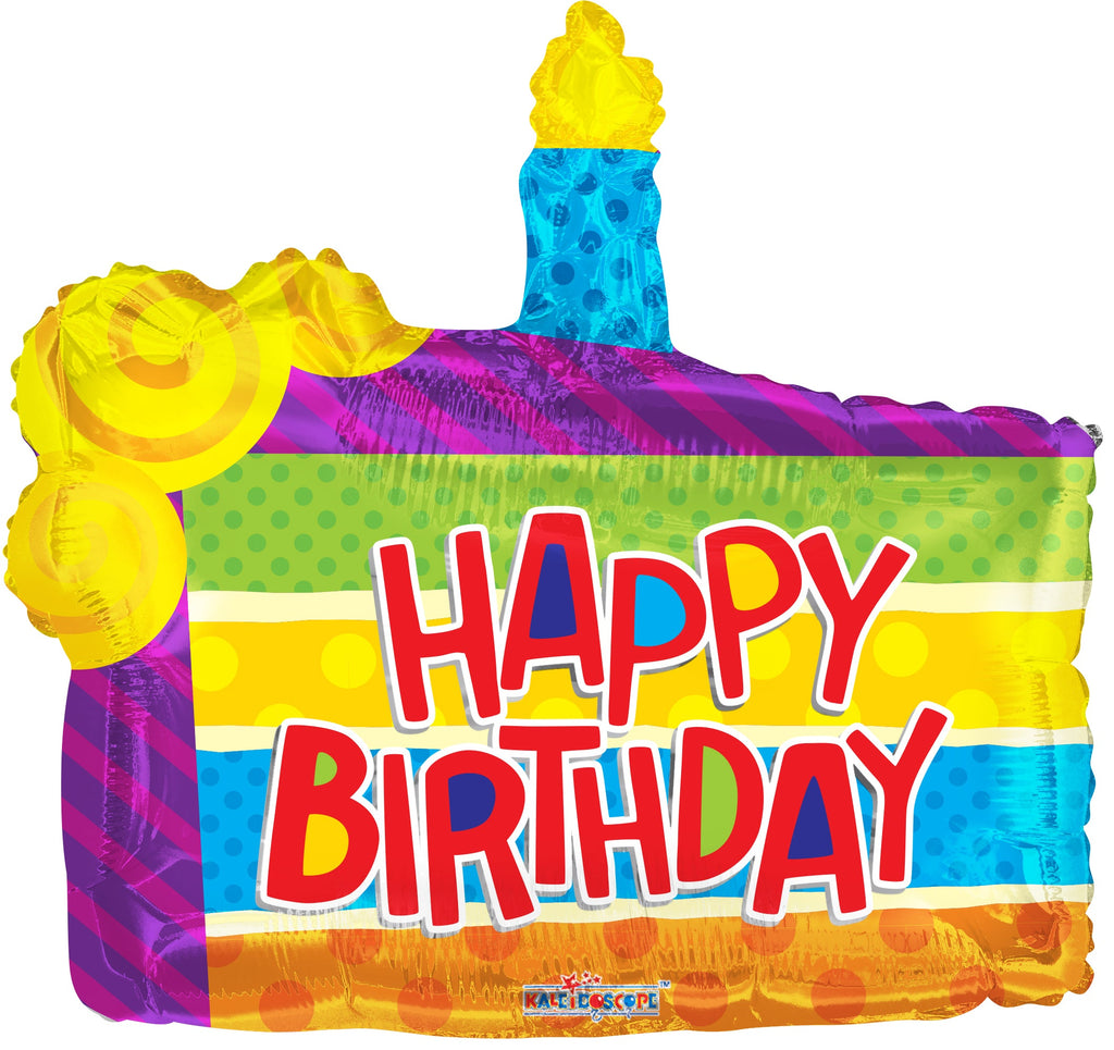 36" Shape Birthday Slice Of Cake Shape Balloon