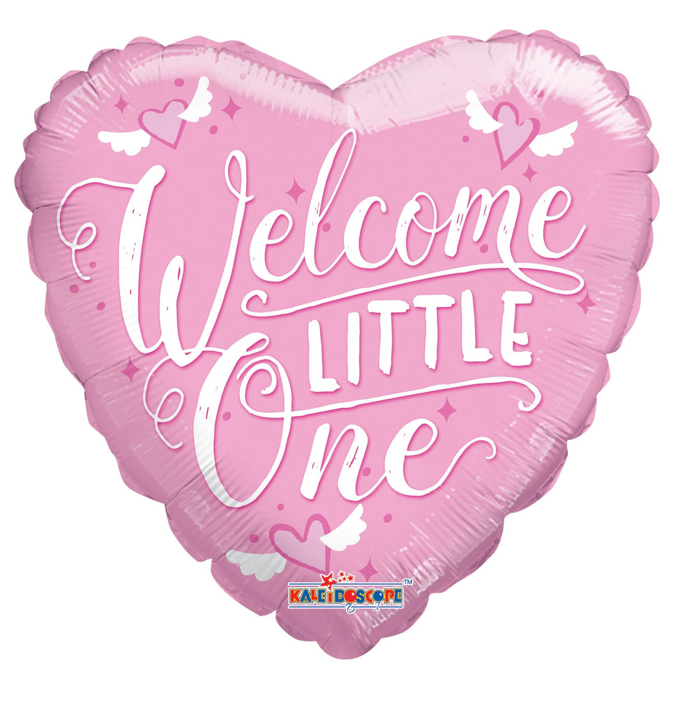 9" Airfill Only Heart Welcome Little One Pink Balloon