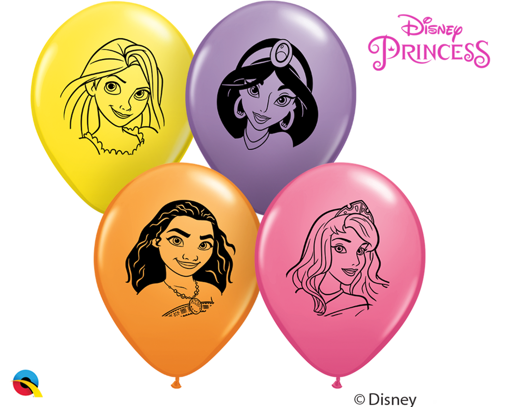 5" Special Assorted (100 Per Bag) Disney Princess Faces Latex Balloons