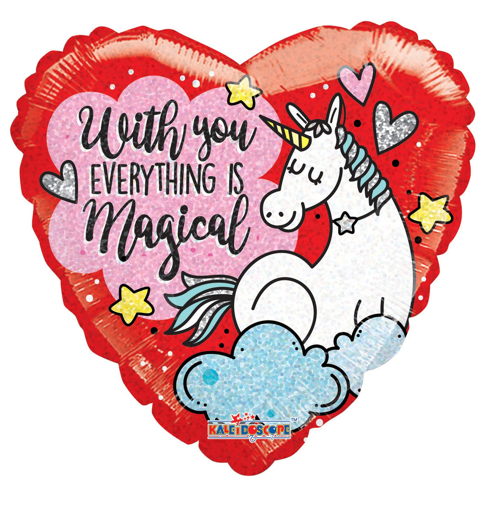 18" Unicorn Love Holographic Balloon