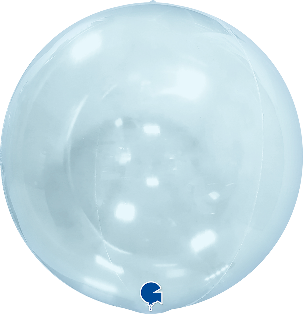 15" (22" Deflated) Transparent Blue Globe Balloon