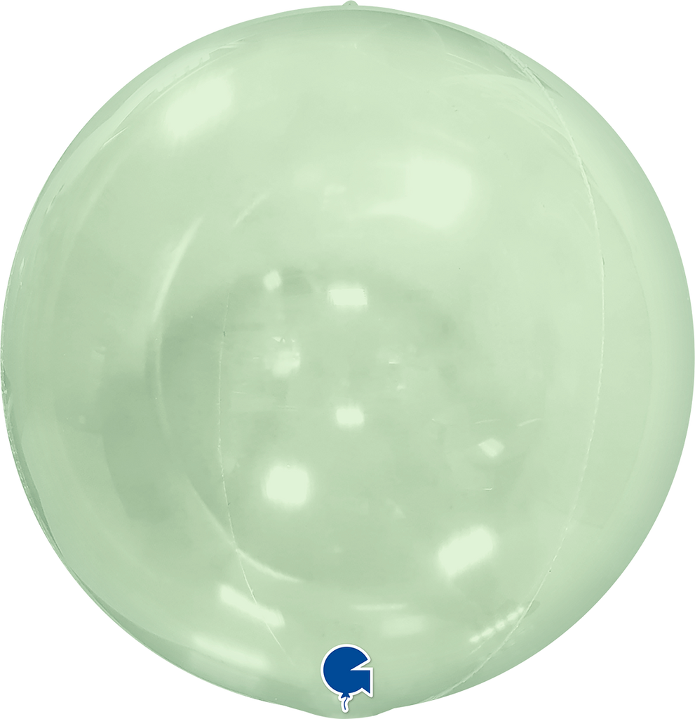 15" (22" Deflated) Transparent Green Globe Balloon