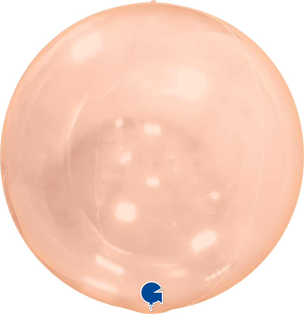 15" (22" Deflated) Transparent Orange Globe Balloon