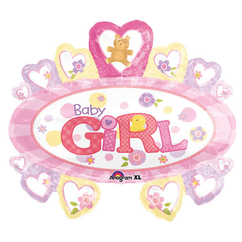 31" Baby Girl Marquee Mylar Balloon