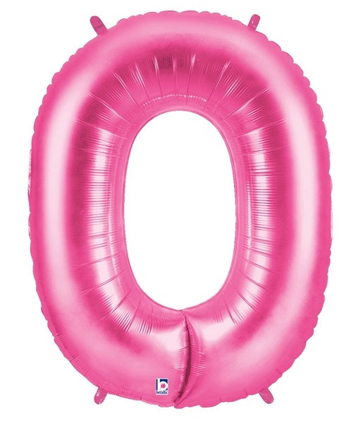 40" Large Number Balloon 0 Pink