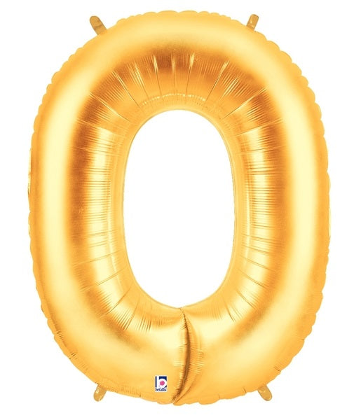 40" Megaloon Large Number Balloon 0 Gold