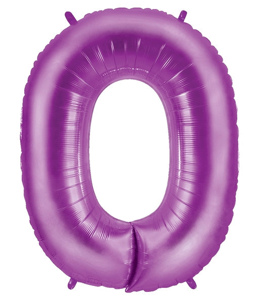 40" Large Number Balloon 0 Purple