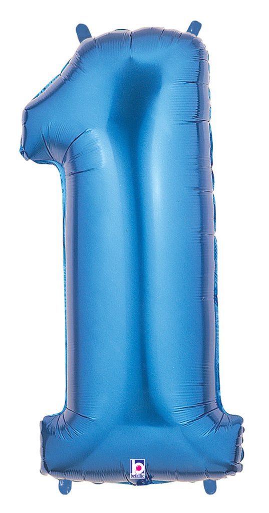 40" Large Number Balloon 1 Blue
