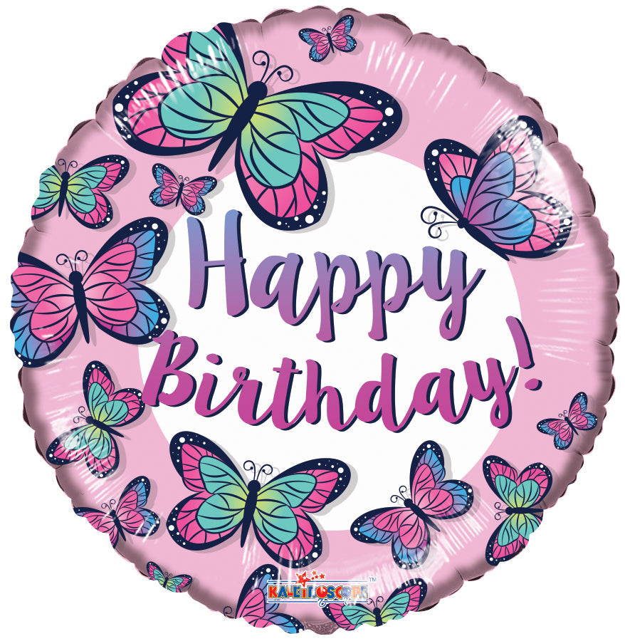 18" Birthday Butterflies Foil Balloon