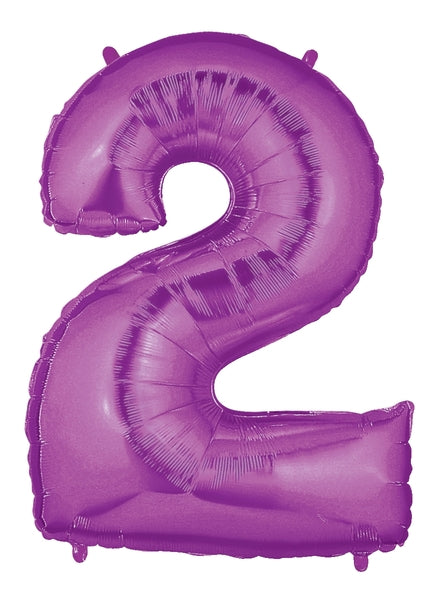 40" Large Number Balloon 2 Purple