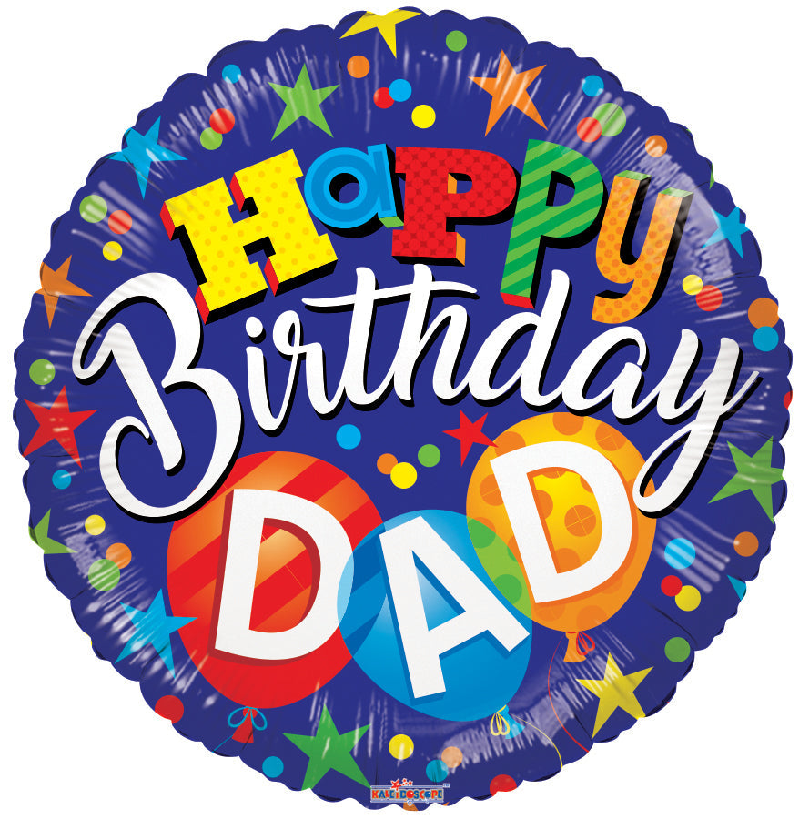 18" Bday Dad Foil Balloon