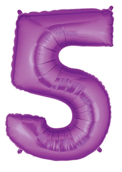 40" Large Number Balloon 5 Purple