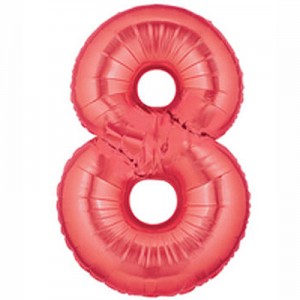 40" Large Number Balloon 8 Red