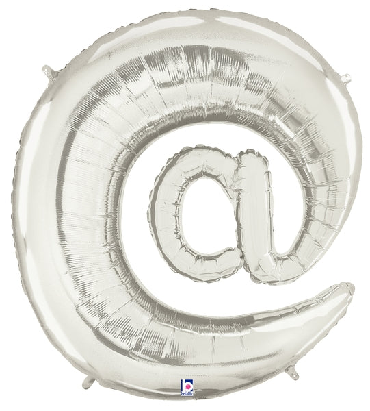 40" Megaloon Foil Balloon" At" Symbol ( @ ) Silver