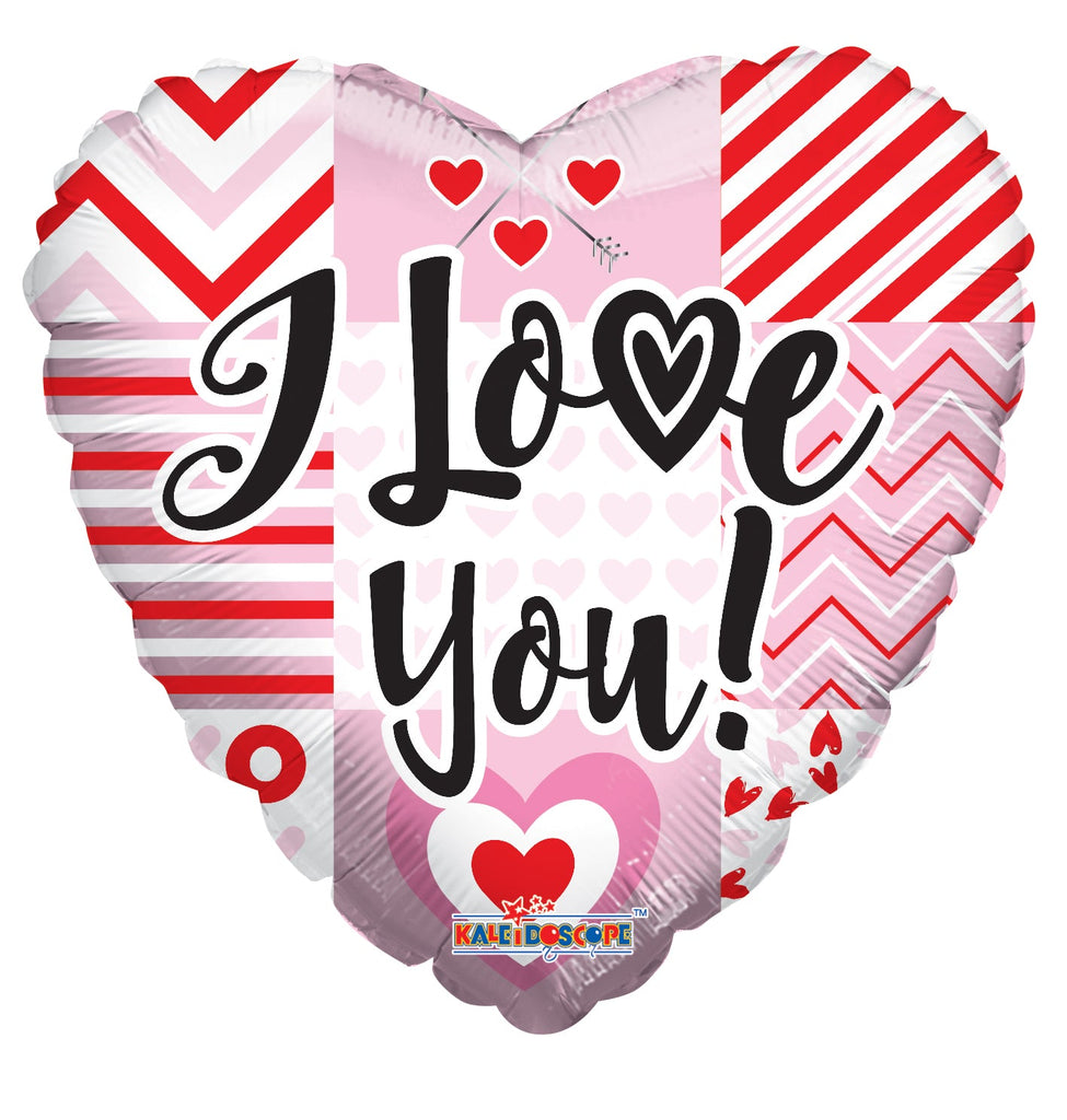 18" I Love You Lines Foil Balloon