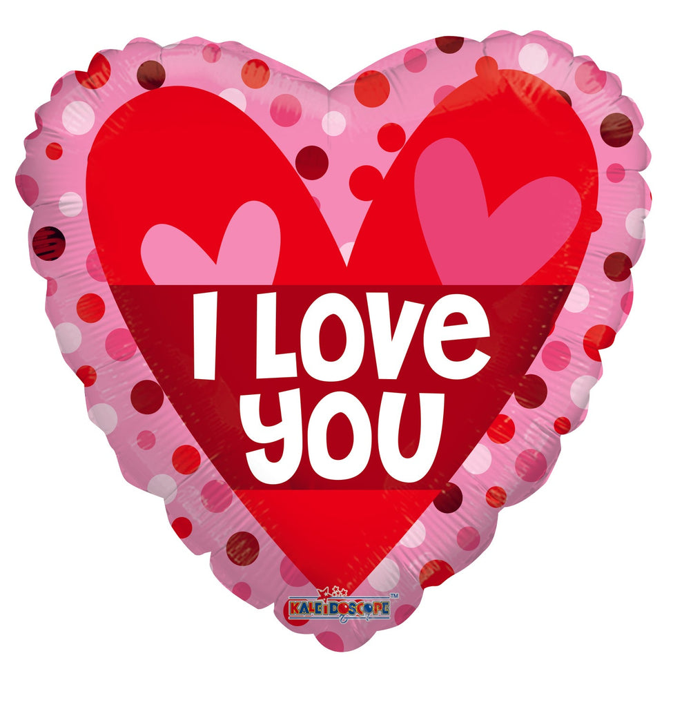 18" Love You Two Hearts Foil Balloon