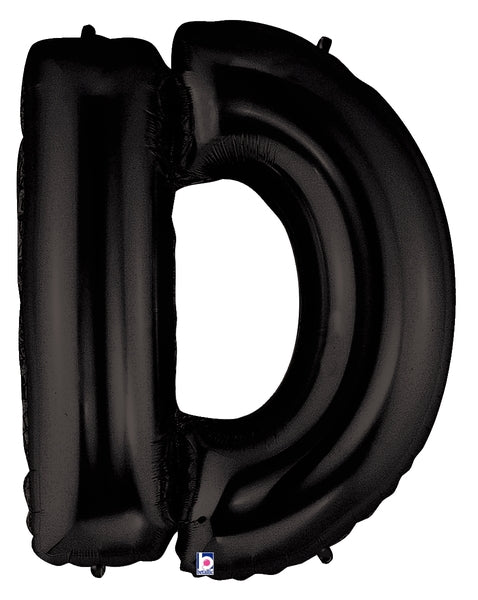 40" Megaloon Large Foil Letter Shape Balloon D Black