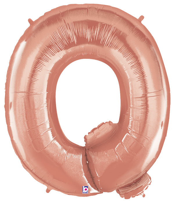 40" Foil Shape Megaloon Balloon Letter Q Rose Gold