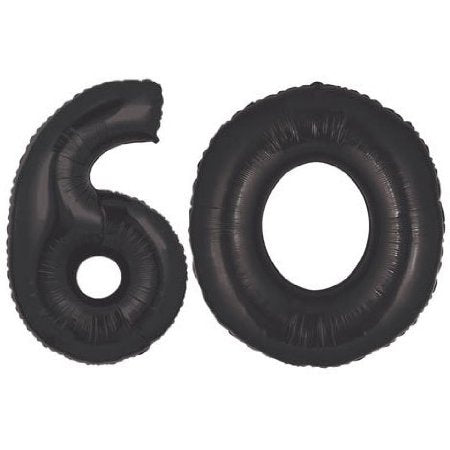 40" Black Megaloon Numbers "60" Balloon