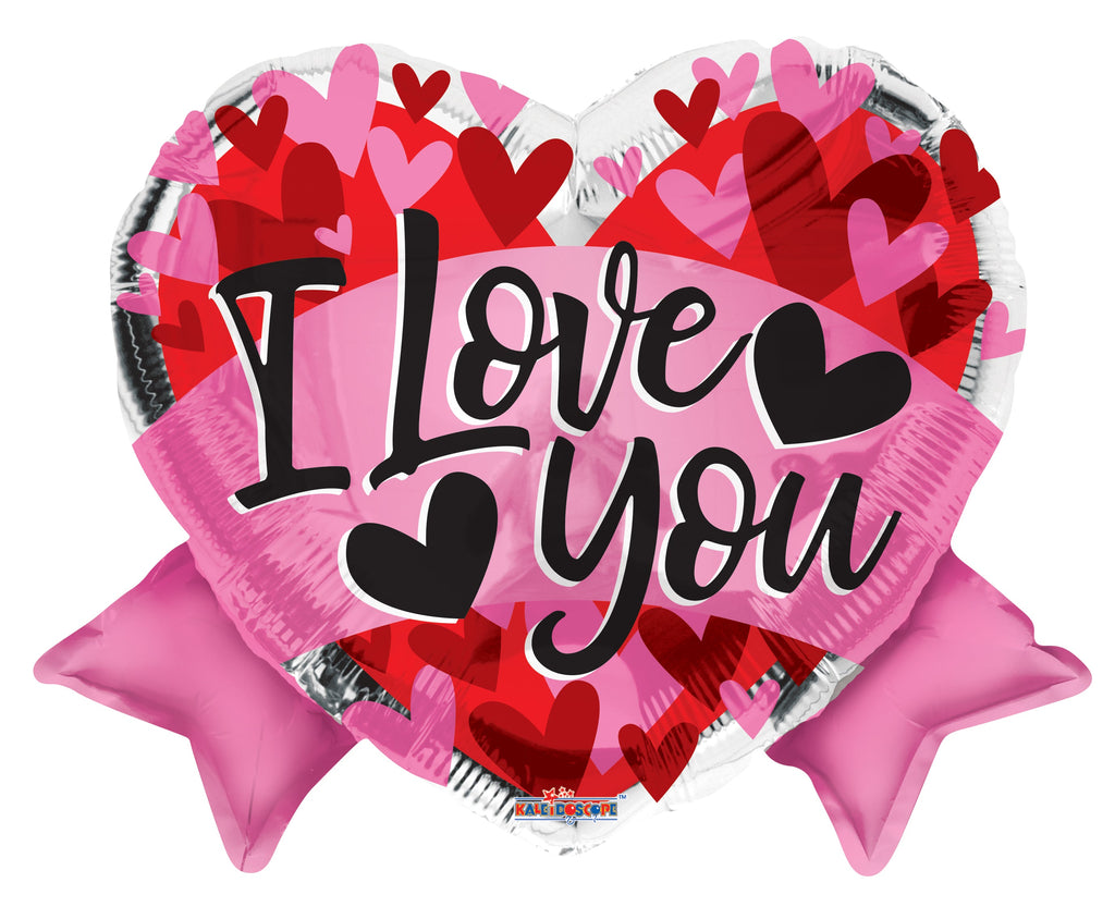 14" Airfill Only Love Heart With Banner Shape Foil Balloon